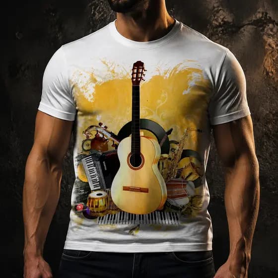 Camisa Camiseta Masculina Musica Violão 3