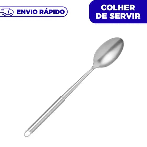 Colher De Arroz Grande Cabo Longo 100% Aço Inox Para Casa Restaurante Buffet