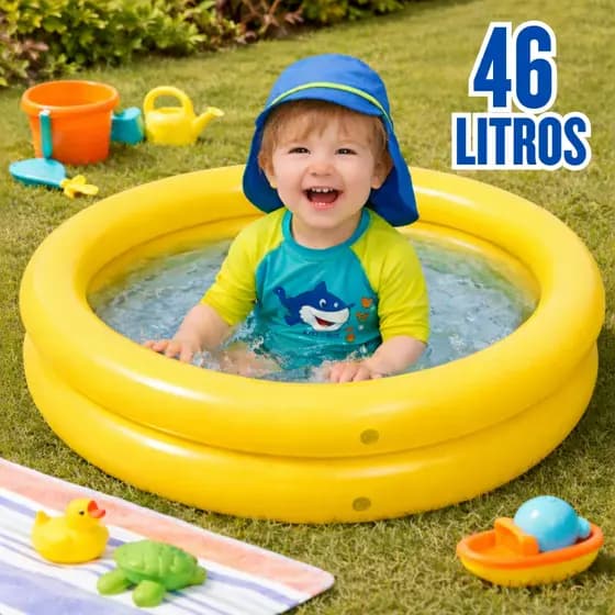 Piscina Inflável Infantil 46 Litros Redonda Para Bolinhas E Água Verão Criança Bebê