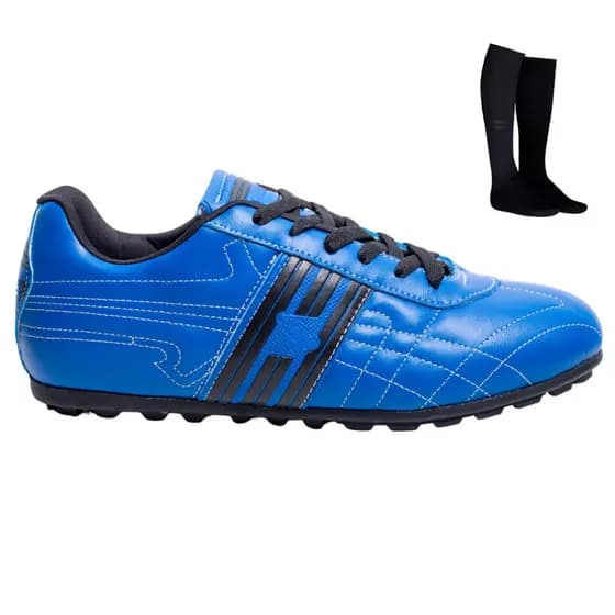 Kit Chuteira Society Masculino Homem Fut7 Reforçado Resistente com Meião Breex