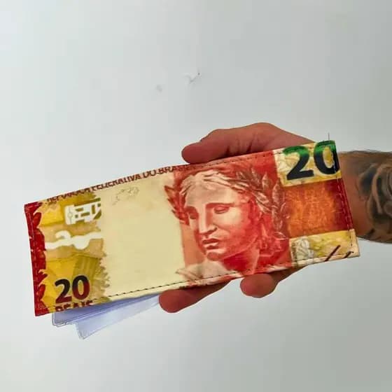 Carteira Compacta Estampa Cédula 20 Reais
