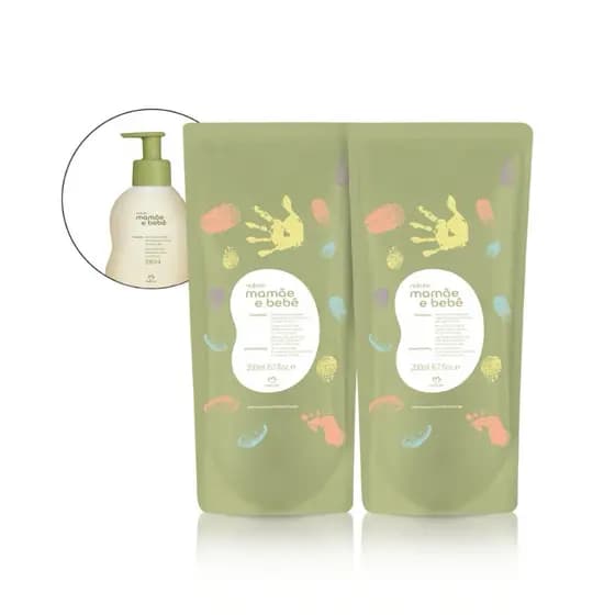 Refil shampoo Mamãe e Bebê Natura – Refil 200ml