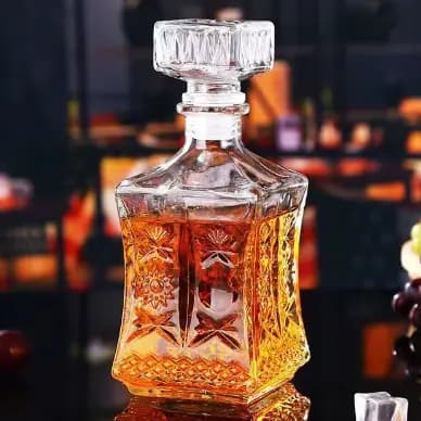Garrafa Em Vidro 800ml Decoração Whisky Transparente Decanter