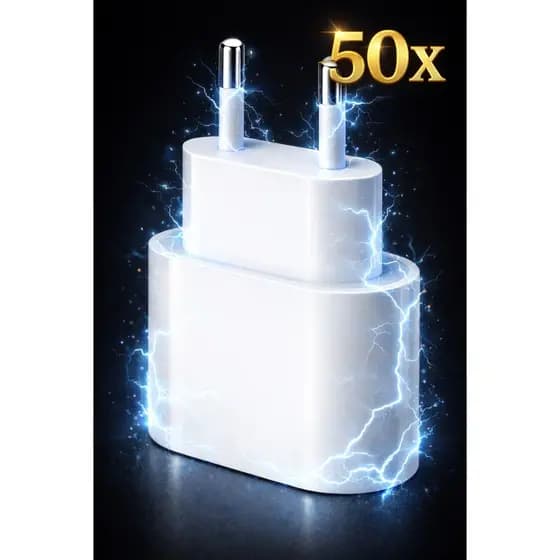 kit 50 Fonte Carregador Turbo 20W Tipo C Para IPhone 11 12 Pro Max13 14 15 IPhone 6 7 8 X XS