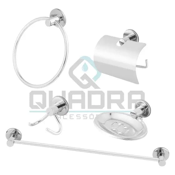 Kit de Metal Acessórios Para Banheiro Aço Inox 5 Peças