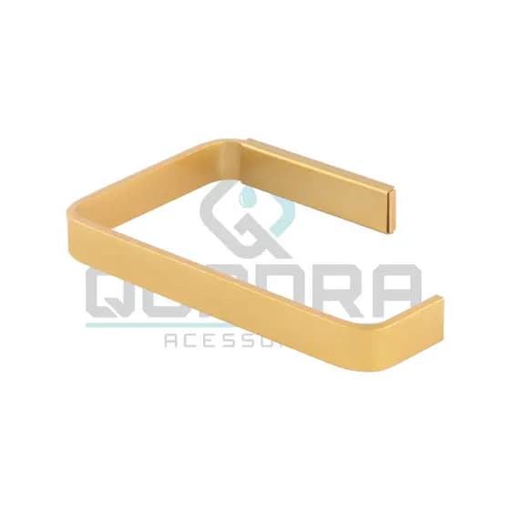 Papeleira para Banheiro Aluminio QUADRADO DOURADO