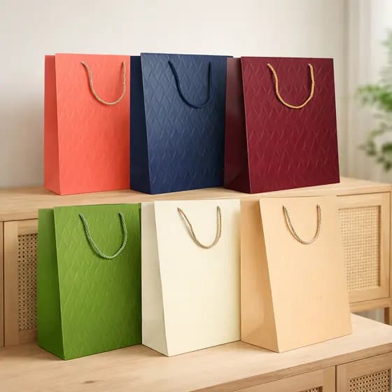 Sacolas De Presente Luxo 26x32cm Media Texturizada Embalagem Premium