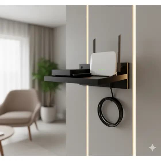 Suporte Prateleira Para Roteador WiFi Modem ONU Organizador De Cabos Parede