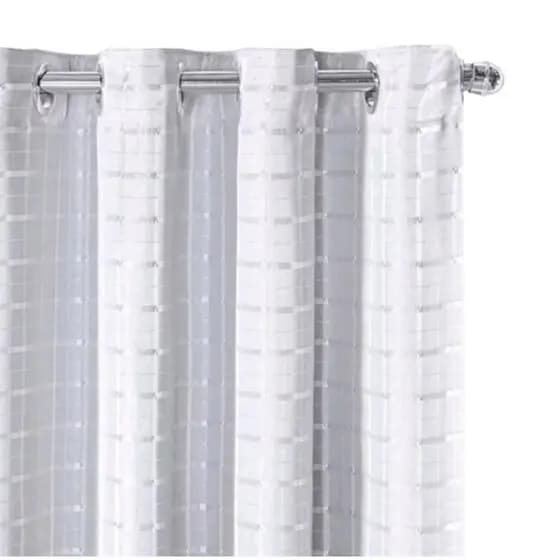 Cortina Voil Xadrez para sala e quarto De 2.80 x 1.80 C/Forro microfibra Com Ilhos cromado para varão
