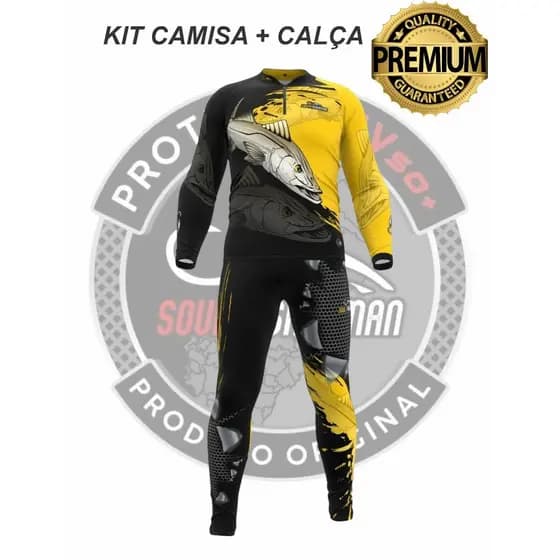 Kit Camisa De Pesca, Pescaria uv50+ E Calça De Compressão Uv50+