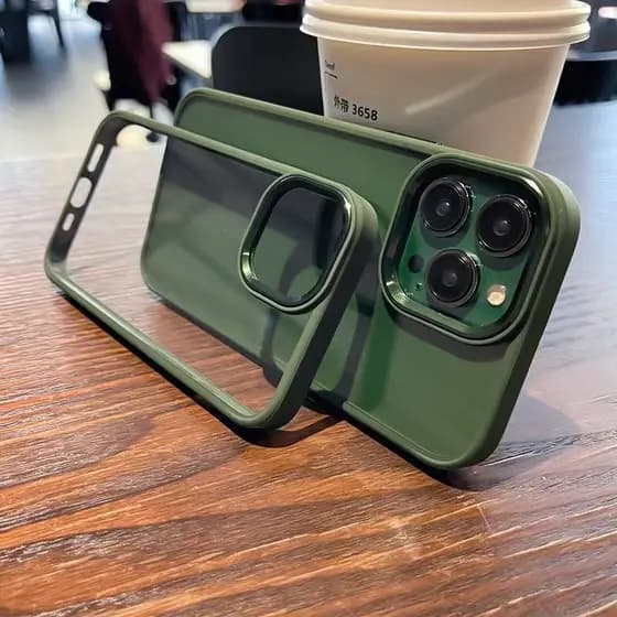 (Verde Alpino) Estojo De Proteção De Lente Metálica Transparente Para iPhone 15/14/13/12/11/13Pro Max