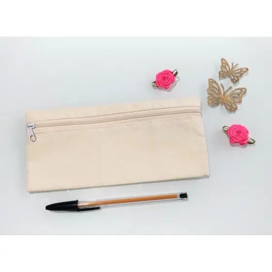 Necessaire para Kit Higiene Pessoal Porta Maquiagem 12cmX20cm Algodão Cru Organizador Case Estojo Presente Tecido Ecobag