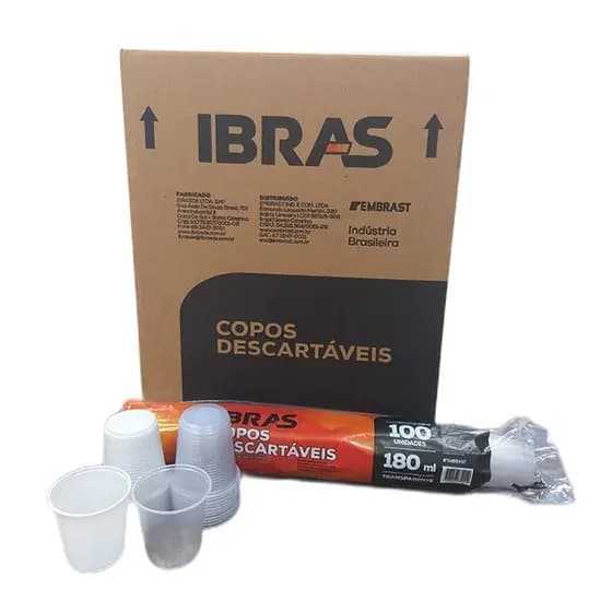 Caixa Copo Plástico Descartável Reforçado Água 180ml/ 2500un