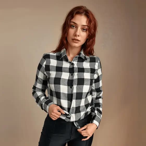 Camisa Xadrez Feminina Country Rodeio Flanela