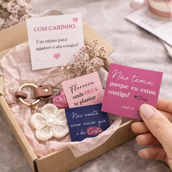Mini Cartões com Frases Bíblicas para Mimo Delicado para Clientes