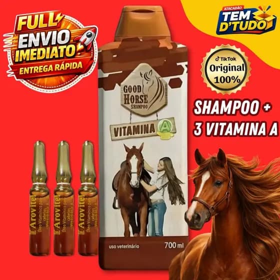 Kit Shampoo Good Horse +3 Vitamina A Kit Shampoo de Cavalo