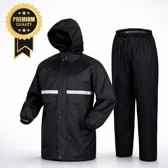 Conjunto Capa De Chuva com Capuz Roupa Para Motoqueiros Ciclistas Impermeável Calça Jaqueta
