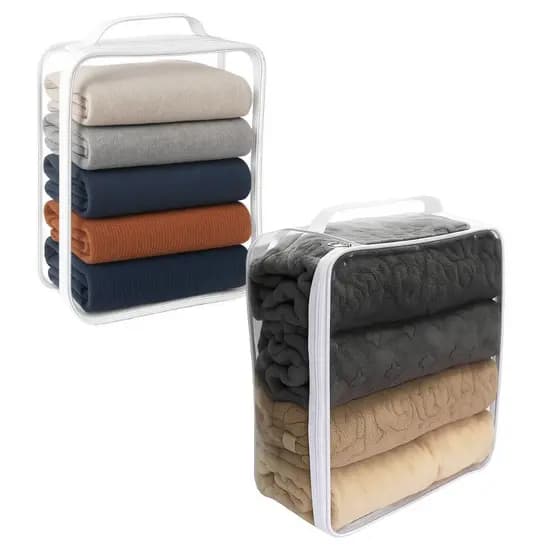 Kit 2 Frasqueira Necessaire Organizador Mala Viagem 1 M + 1 G Multiuso Brinquedo Roupas Maquiagem Secador