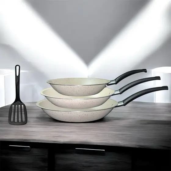 Kit Frigideira Antiaderente Teflon 7 Camadas 3 ou 4 Peças + Espatula