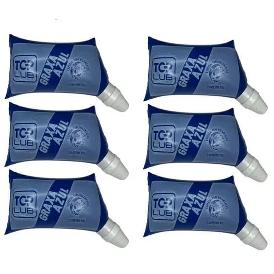 Kit 6x Graxa Azul Top Lub 80g Multiuso Rolamentos Engrenagens Moto Carro Bike Resistente Água