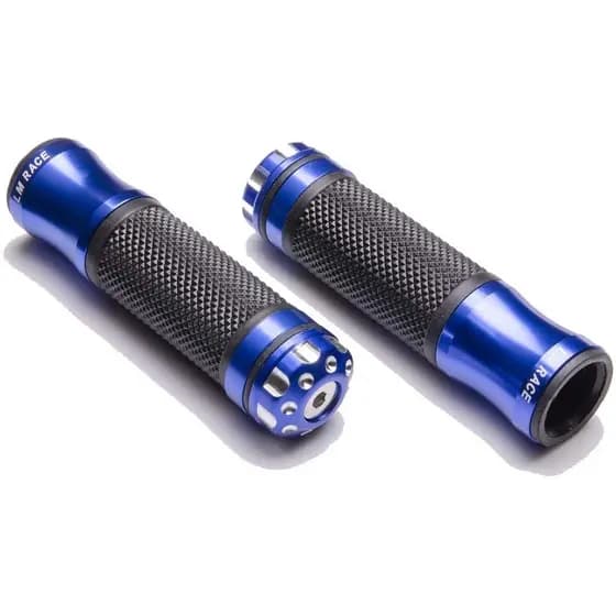 Par de Manopla Punho Moto Azul Esportiva De Alumínio Modelo Universal