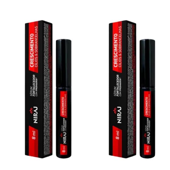KIT 02 Serúm Crescimento e Fortalecimento Cílios E Sobrancelhas Niraj 8ml