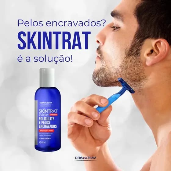Skintrat Para Foliculite e Pelos Encravados Unissex Dermacream 120ml - Depilação e Pós Barba