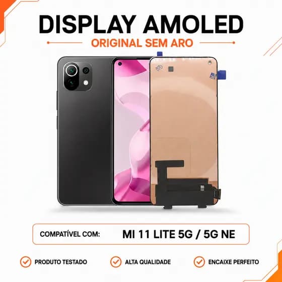 Frontal Mi 11 Lite 5G / 5G NE Tela 100% Original Sem Aro Moldura Display Amoled 90Hz Oled Módulo
