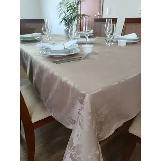 Toalha De Mesa Luxo 8 Lugares Jacquard Original Tecido Grosso (ENVIO IMEDIATO)