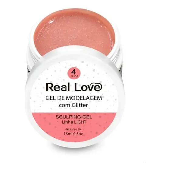 Gel De Alongamento Com Glitter 04 Nude Real Love 15G