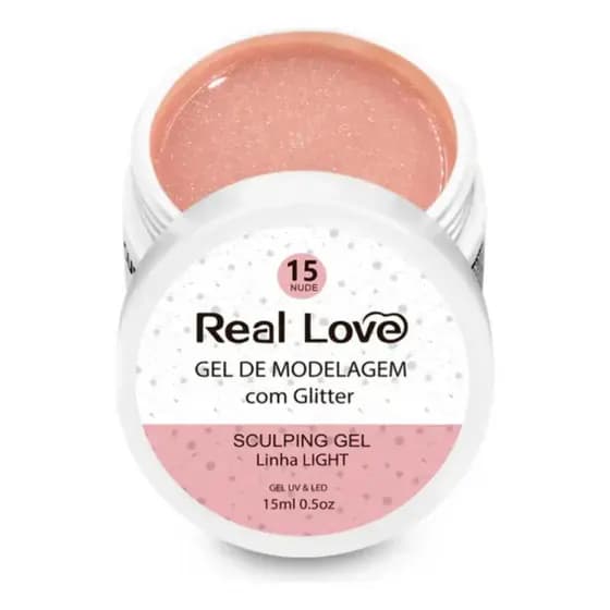 Gel De Alongamento Com Glitter 15 Nude Real Love 15G