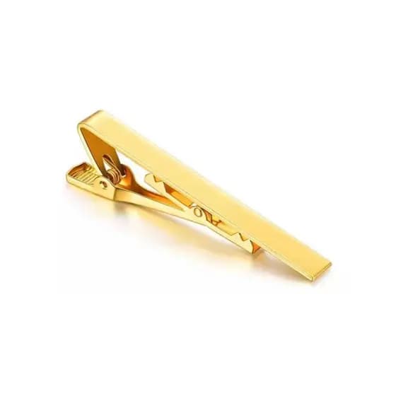 prendedor de gravata slim luxuoso dourado