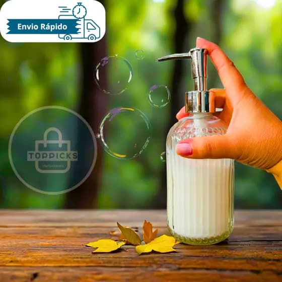 Dispenser Porta Sabonete Líquido De Vidro Texturizado 350ML Dispenser Para Álcool Gel Para Lavabo Banheiro