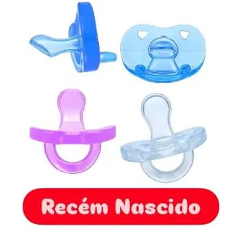 Chupeta Recém Nascido Comfort orto ou redonfo 100% silicone de 0 à 6 meses (0127)