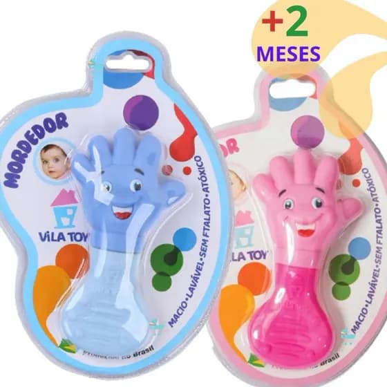 Mordedor bebe maozinha com suporte mão silicone macio vila toy menino menina