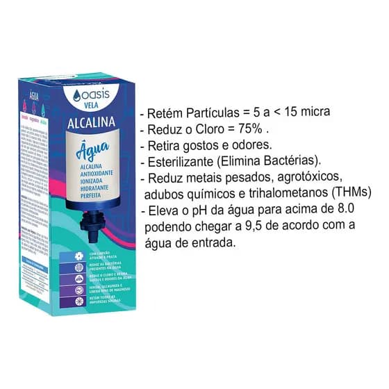 Oasis Velas Para Filtro De Barro Água Alcalina Ionizada Com Magnésio Cor Branco