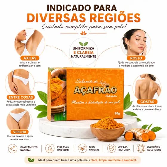 Sabonetes de açafrão clareador foliculite acne depilatório e manchas 90g