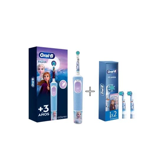 KIT ESCOVA DENTAL ELÉTRICA INFANTIL PRO KIDS 3+ FROZEN ORAL-B + REFIL ESCOVA ELETRICA KIDS FROZEN ORAL-B 2 UNIDADE