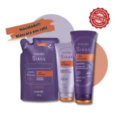 Kit Liso Intenso Siáge Shampoo, Condicionador e máscara- Eudora
