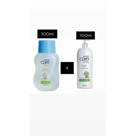 Kit Avon Care Baby Shampoo de 700ml + colônia 100ml.