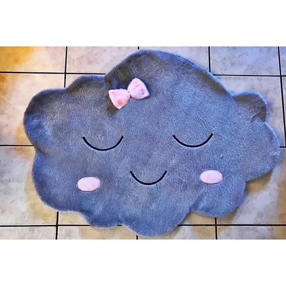 Tapete Para Quarto De bebê Infantil Pelúcia Decoração Nuvem Azul 68cm X 78cm