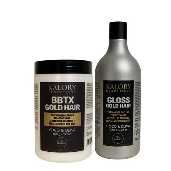 Kit Capilar Selagem e Btx Gold Liso Absoluto e Brilho Dourado Tratamento Capilar Profissional