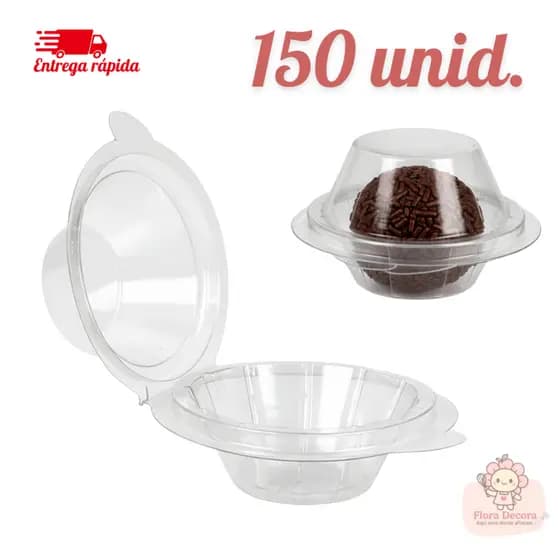Kit 150 Embalagem Para Brigadeiro Blister Individual Transparente Com Tampa