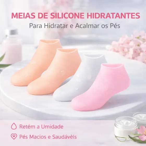 2 Pcs Meias De Silicone Para Cuidado Dos Pés Gel Hidratante Removedor De Pele Morta