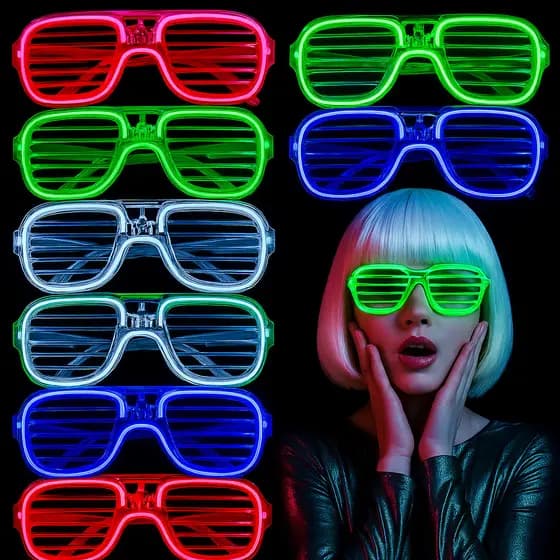 Óculos Led Neon AF kit 12 - 24 - 36 - 48 - kit Balada Festas Cosplay Casamentos Rave Carnaval