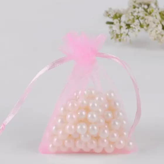 100 saquinhos de organza 9x12cm rosa