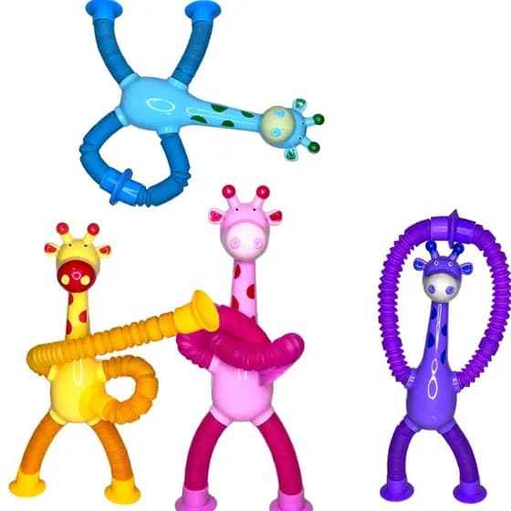 Girafas Pop It Tubo Led Estica E Gruda Melman Magic Com Ventosas Girafas Que Esticam E Grudam