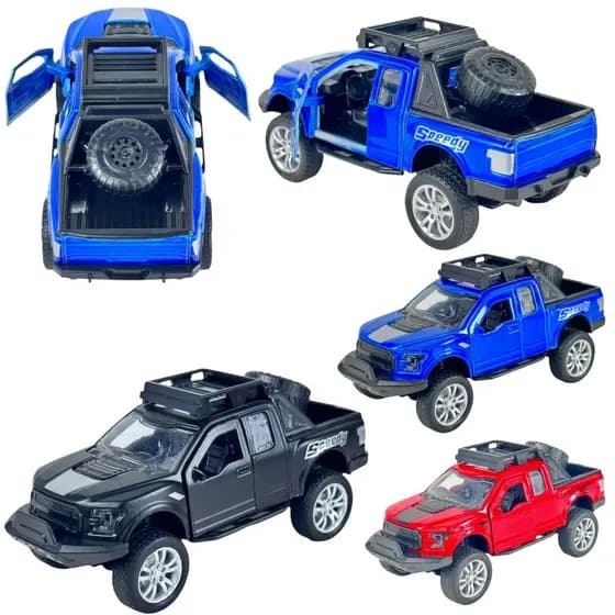 Carrinho Em Miniatura De Ferro De Fricção Off Road Cars Collections Pickup 4x4 Raptor