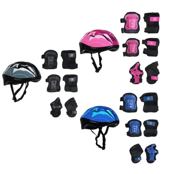 Kit de Proteção Capacete Esportes Radicais Skate Bike Patinete Patins Infantil Completo Tam P Bel