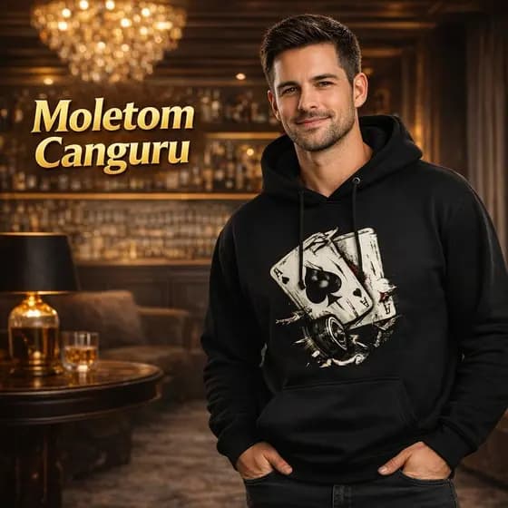 MOLETOM BLUSA DE FRIO CANGURU ALGODÃO PERSONALIZADA BARALHO Estiloso R